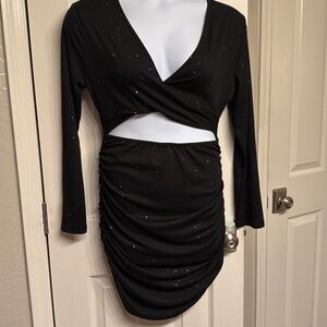 SHEIN bedazzled dress with open midriff